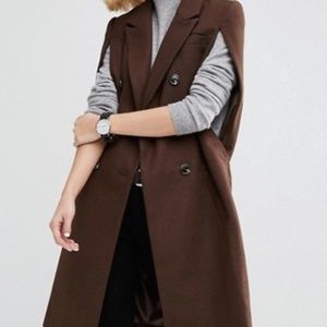 ASOS Sleeveless Cape with Double Breasted Detail